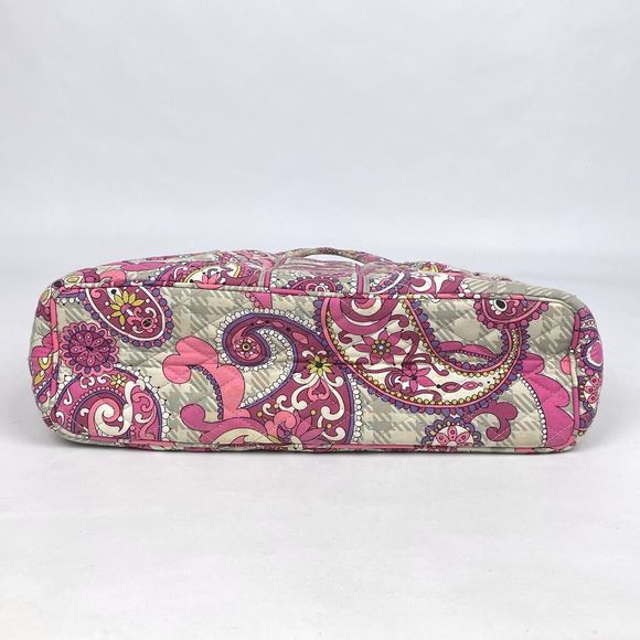 Vera Bradley Abby Multicolor Pink Paisley Meets Plaid Tote Bag Purse Satchel - Picture 6 of 13